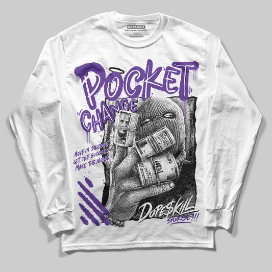 PURPLE Sneakers DopeSkill Long Sleeve T-Shirt Pocket Change Graphic Streetwear - White