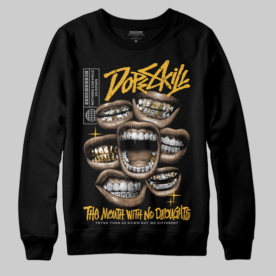 Jordan 5 'Tokyo' DopeSkill Sweatshirt The Mouth With No Droughts Graphic Streetwear - Black