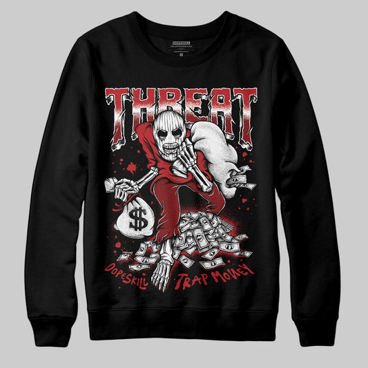 Jordan 12 Retro Flu Game (2025) DopeSkill Sweatshirt Threat Graphic Streetwear - Black