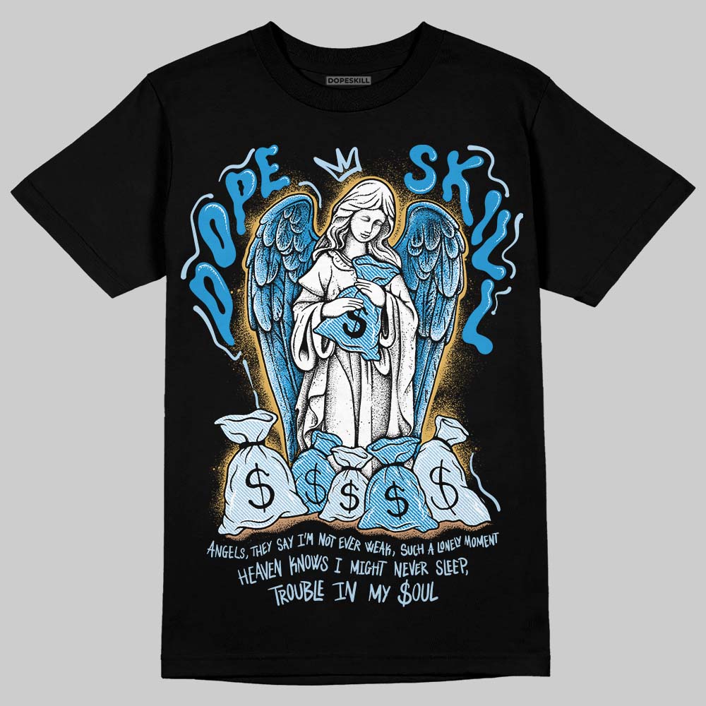 Jordan 4 Denim “Worn Blue” DopeSkill T-Shirt Angels Graphic Streetwear - black