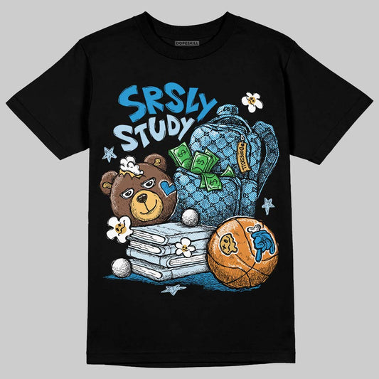 Jordan 4 Denim “Worn Blue” DopeSkill T-Shirt SRSLY Study Graphic Streetwear - Black