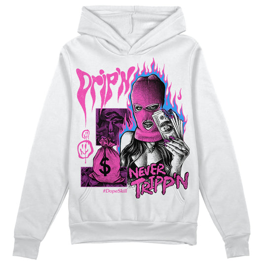 Jordan 4 GS “Hyper Violet” DopeSkill Hoodie Sweatshirt Drip'n Never Tripp'n Graphic Streetwear - White
