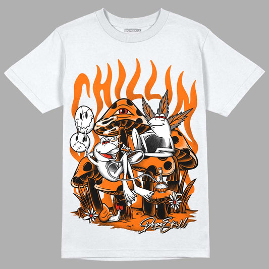 Orange, Black & White Sneakers DopeSkill T-Shirt Chillin Graphic Streetwear - White