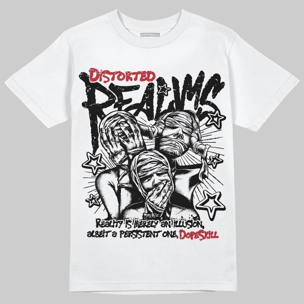 Jordan 11 Retro Low Bred (2025) DopeSkill T-Shirt Distorted Realms Graphic Streetwear - White