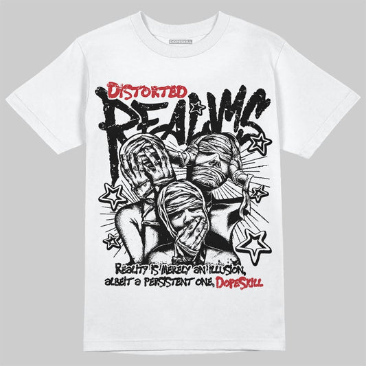 Jordan 11 Retro Low Bred (2025) DopeSkill T-Shirt Distorted Realms Graphic Streetwear - White
