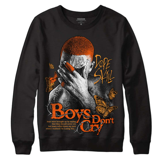 Jordan 12 Retro Brilliant Orange DopeSkill Sweatshirt Boys Don't Cry Graphic Streetwear - Black