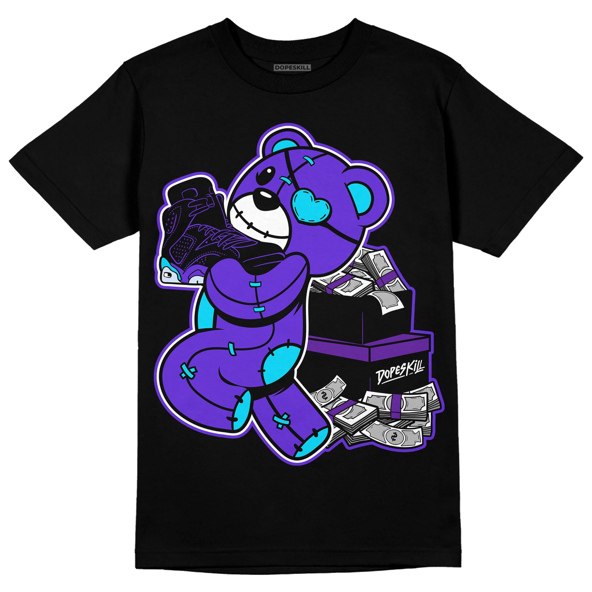 Jordan 6 "Aqua" DopeSkill T-Shirt Bear Steals Sneaker Graphic Streetwear - Black