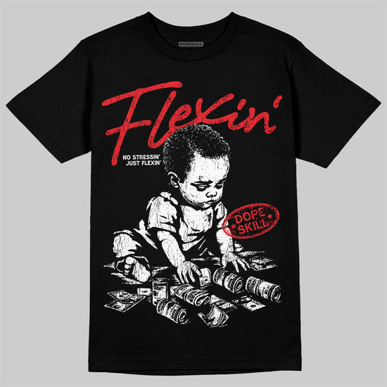 Jordan 11 Retro Cherry DopeSkill T-Shirt Flexin' Graphic Streetwear - Black