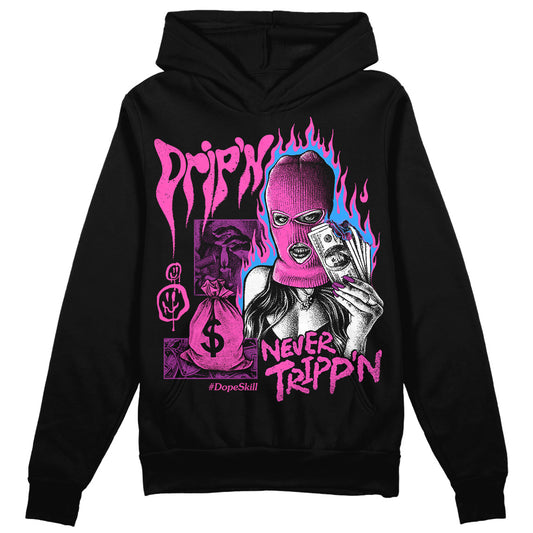Jordan 4 GS “Hyper Violet” DopeSkill Hoodie Sweatshirt Drip'n Never Tripp'n Graphic Streetwear - Black
