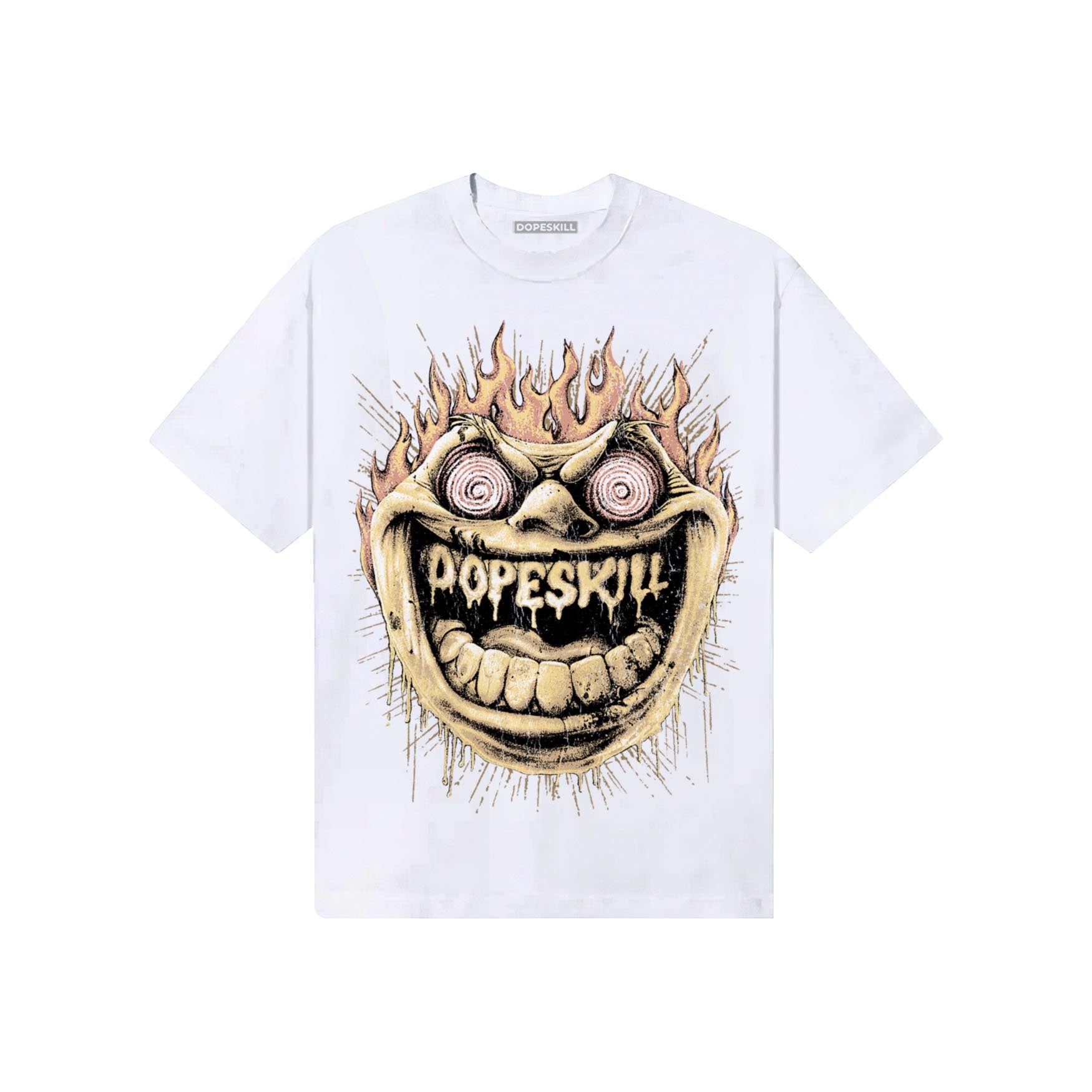 TAN Sneakers DopeSkill T-Shirt Hellfire Graphic Streetwear - White