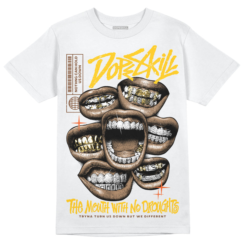 Yellow Sneakers DopeSkill T-Shirt The Mouth With No Droughts Graphic Streetwear - White