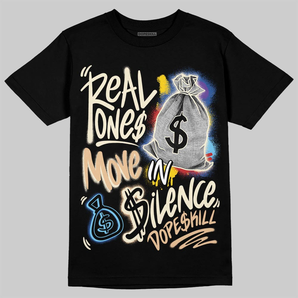 Jordan 17 Retro Low SP Infinite Archives DopeSkill T-Shirt Real Ones Move In Silence Graphic Streetwear - Black