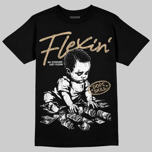 TAN Sneakers DopeSkill T-Shirt Flexin' Graphic Streetwear - Black