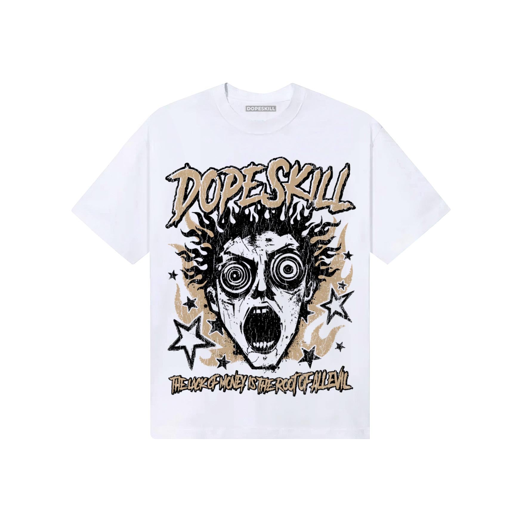 TAN Sneakers DopeSkill T-Shirt Root of Evil Graphic Streetwear - White