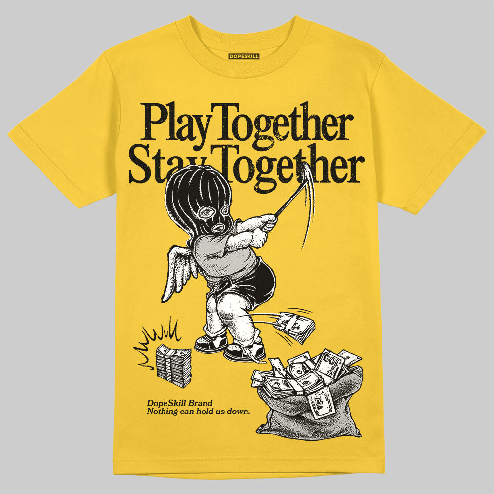 Jordan 4 Thunder DopeSkill T-Shirt Play together, Stay together Graphic Streetwear Tour Yellow