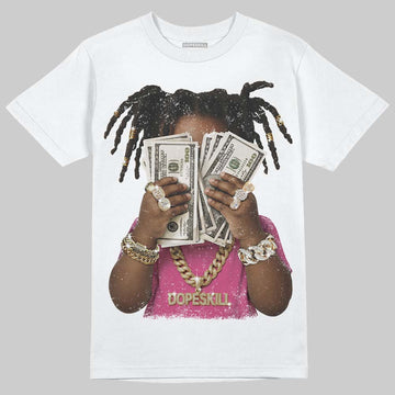 Asics Gel-1130 Pink Glo/ Black DopeSkill T-Shirt Rich Youth Graphic Streetwear - White