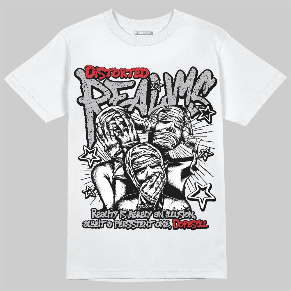 Jordan 4 OG “White Cement” DopeSkill T-Shirt Distorted Realms Graphic Streetwear - White