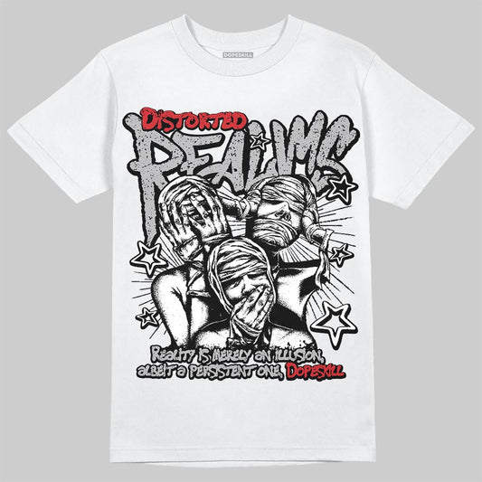 Jordan 4 OG “White Cement” DopeSkill T-Shirt Distorted Realms Graphic Streetwear - White