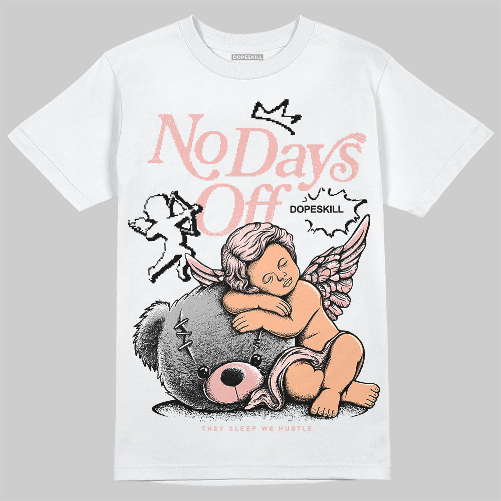 Lanvin Leather Curb Glitter Pale Pink DopeSkill T-Shirt New No Days Off Graphic Streetwear - White