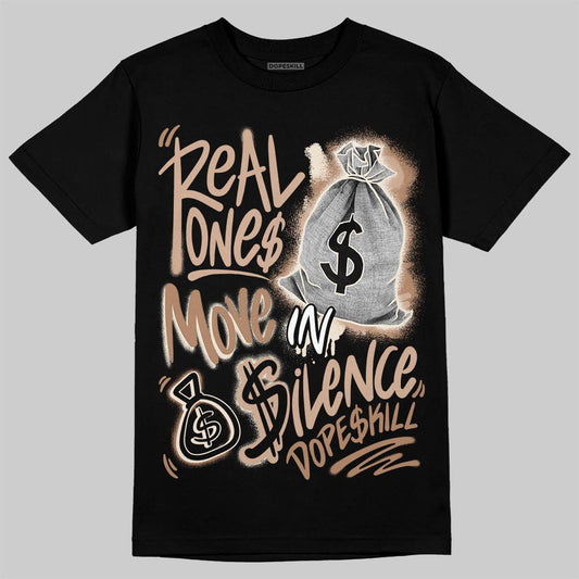 Jordan 4 Retro Cozy Girl DopeSkill T-Shirt Real Ones Move In Silence Graphic Streetwear - Black