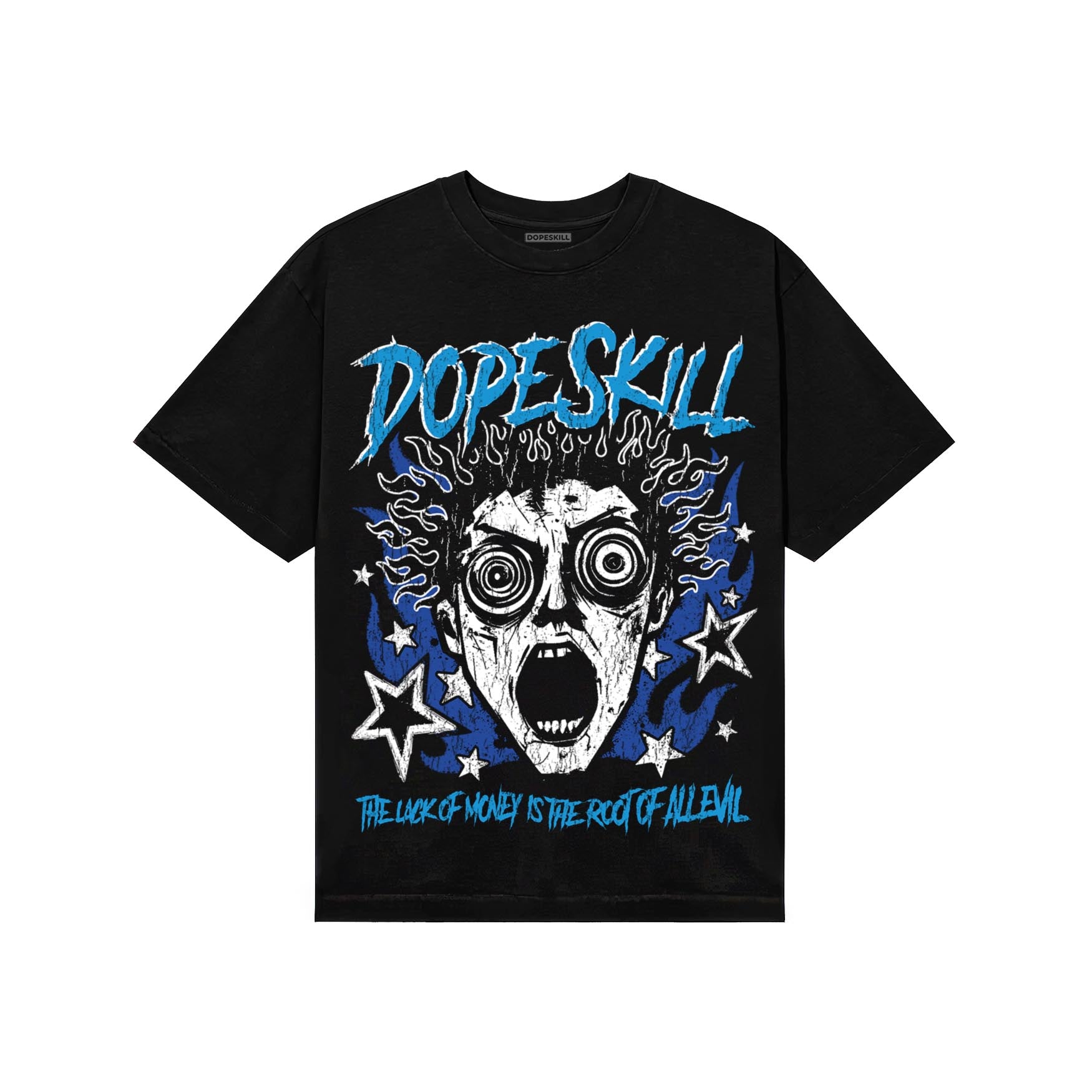 University Blue Sneakers DopeSkill T-Shirt Root of Evil Graphic Streetwear - Black