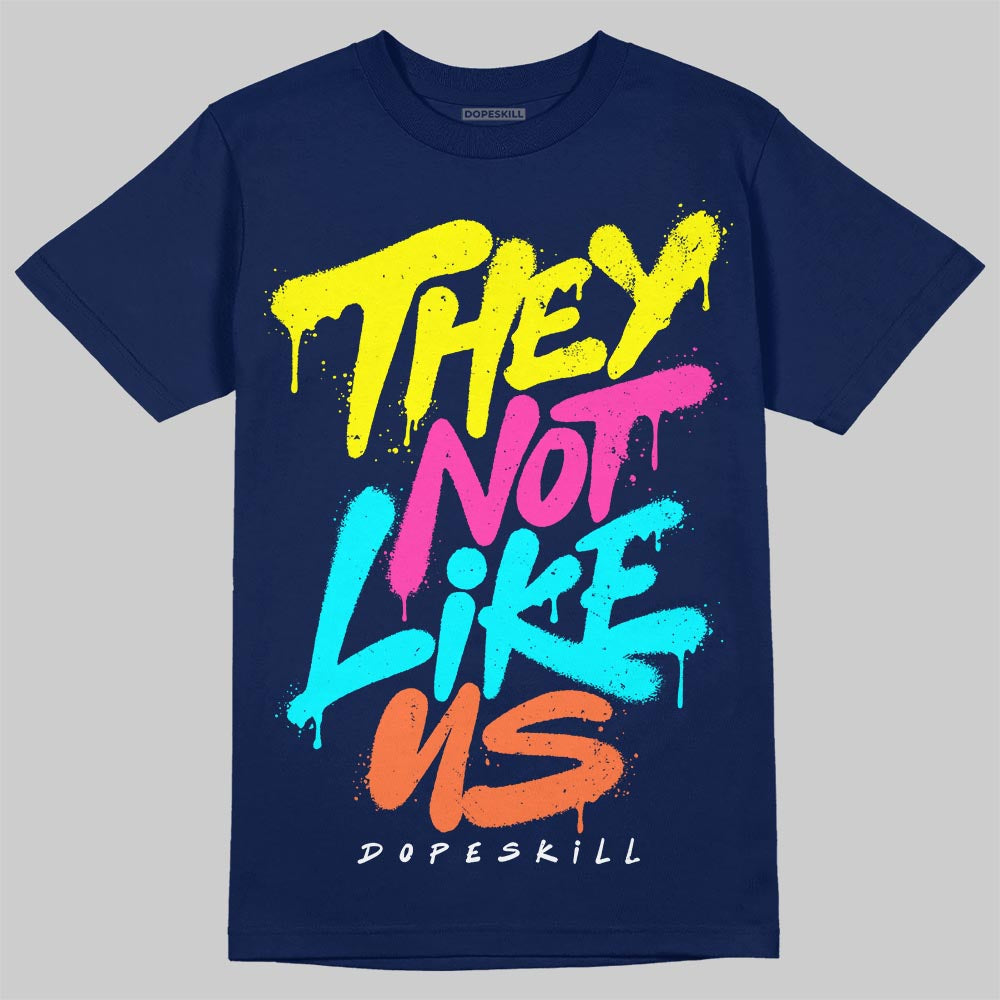 University Blue Sneakers DopeSkill T-Shirt They Not Like Us Graphic Streetwear - Navy