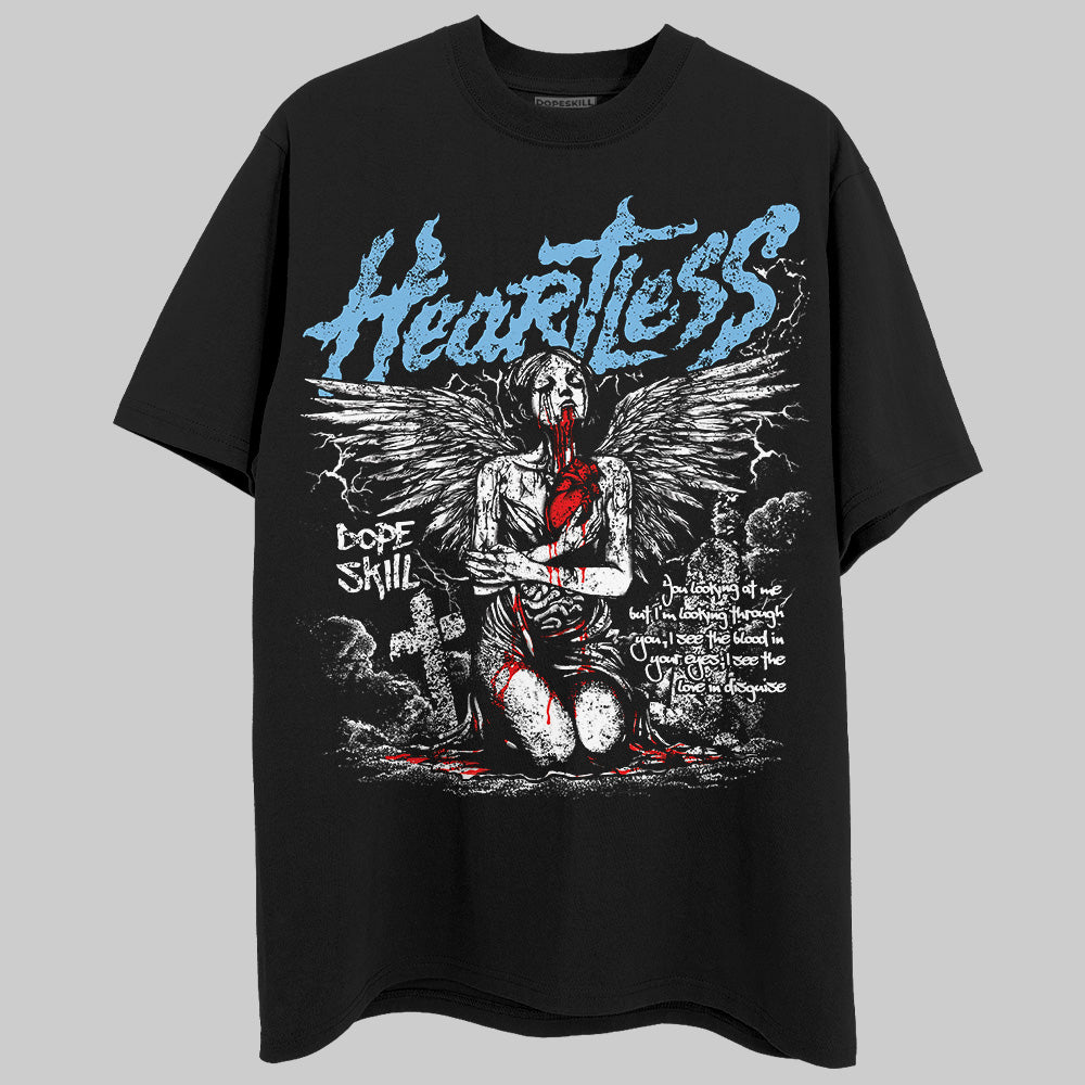 University Blue Sneakers DopeSkill T-Shirt Heartless Graphic Streetwear - Black