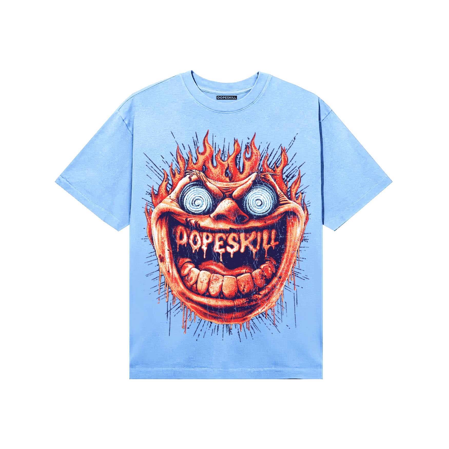 University Blue Sneakers DopeSkill T-Shirt Hellfire Graphic Streetwear - Carolina Blue