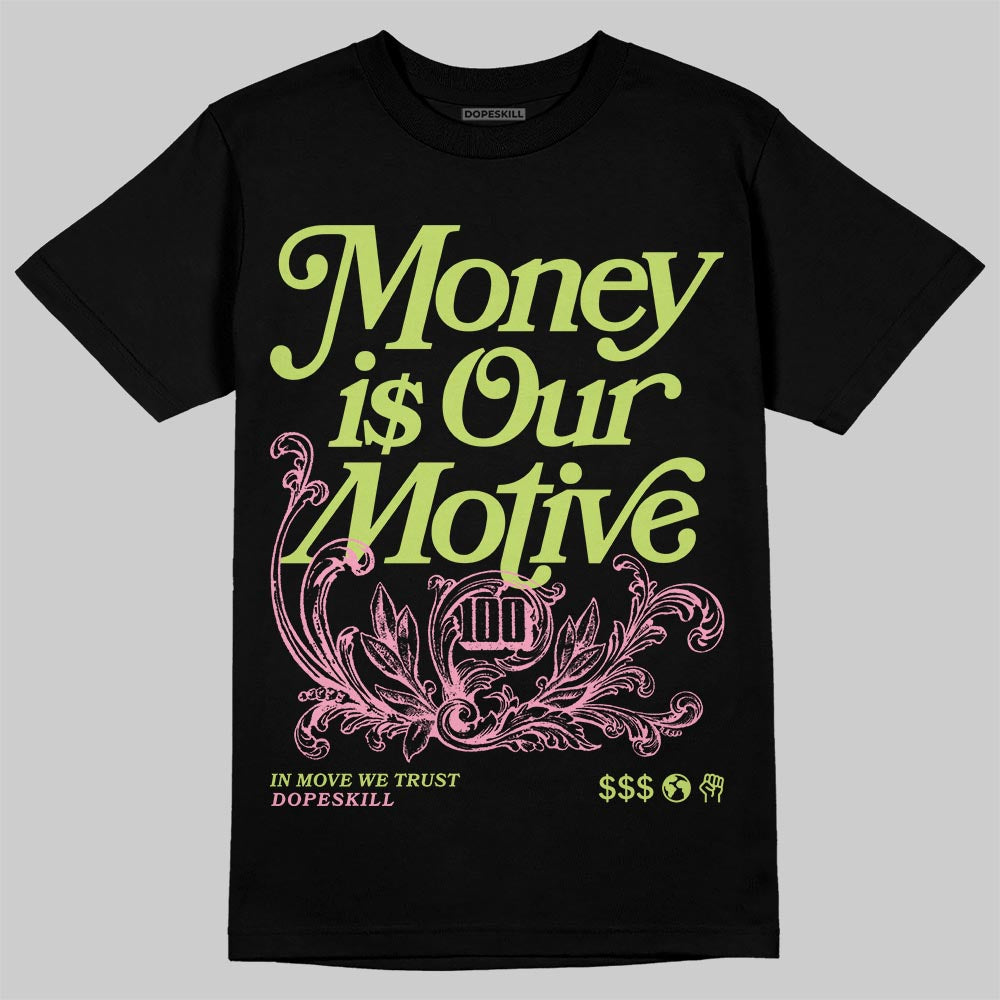 Chase B x Travis Scott x Jordan Jumpman Jack DopeSkill T-Shirt Money Is Our Motive Typo Graphic Streetwear - Black