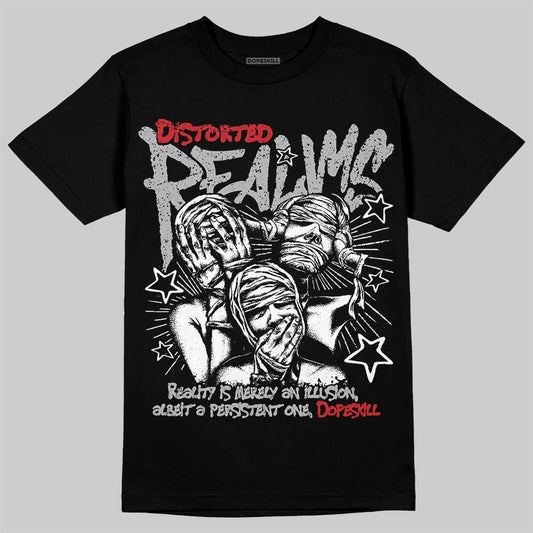 Jordan 4 OG “White Cement” DopeSkill T-Shirt Distorted Realms Graphic Streetwear - black