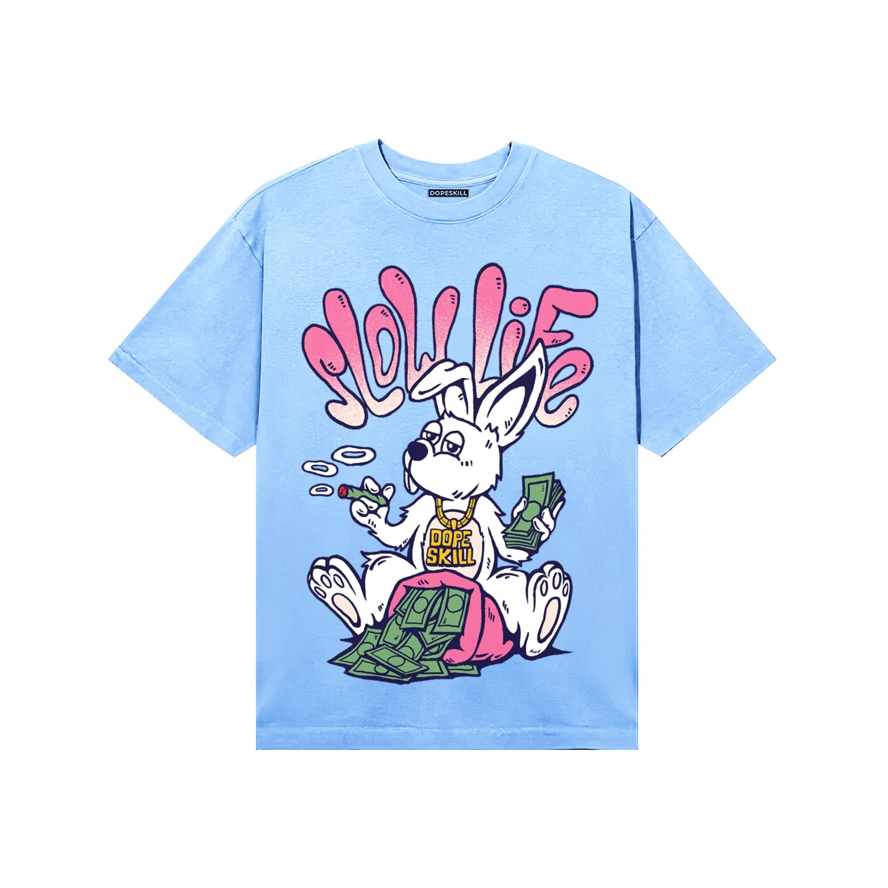 University Blue Sneakers DopeSkill T-Shirt Slow Life Graphic Streetwear - Carolina Blue
