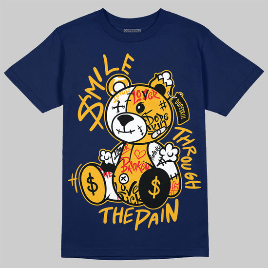Jordan 4 Retro ‘Dunk From Above’ DopeSkill T-Shirt Smile Through The Pain Graphic Streetwear - Navy