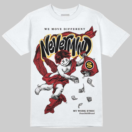 Jordan 14 Retro Ferrari (2025) DopeSkill T-Shirt Nevermind Graphic Streetwear - White