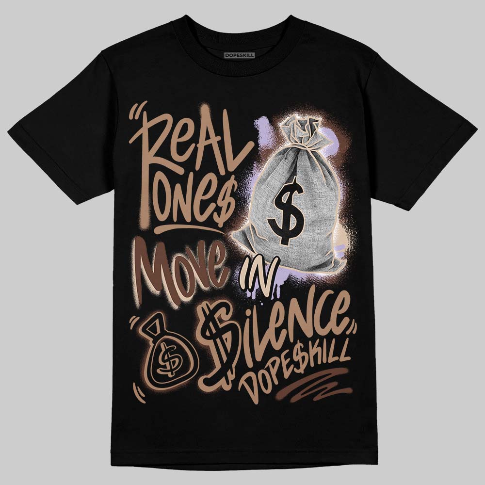 Harris Tweed x Wmns Dunk Low 'Sesame' DopeSkill T-Shirt Real Ones Move In Silence Graphic Streetwear - Black