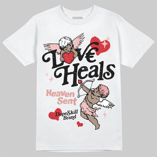 Jordan 40 “Dusty Rose” DopeSkill T-Shirt New Love Heals Graphic Streetwear - White