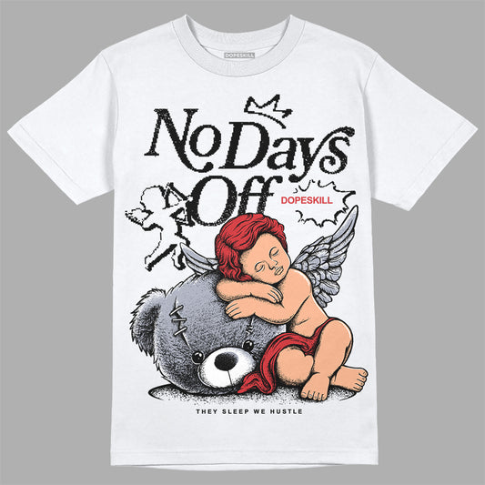 Jordan 4 “Bred Reimagined” DopeSkill T-Shirt New No Days Off Graphic Streetwear - White 