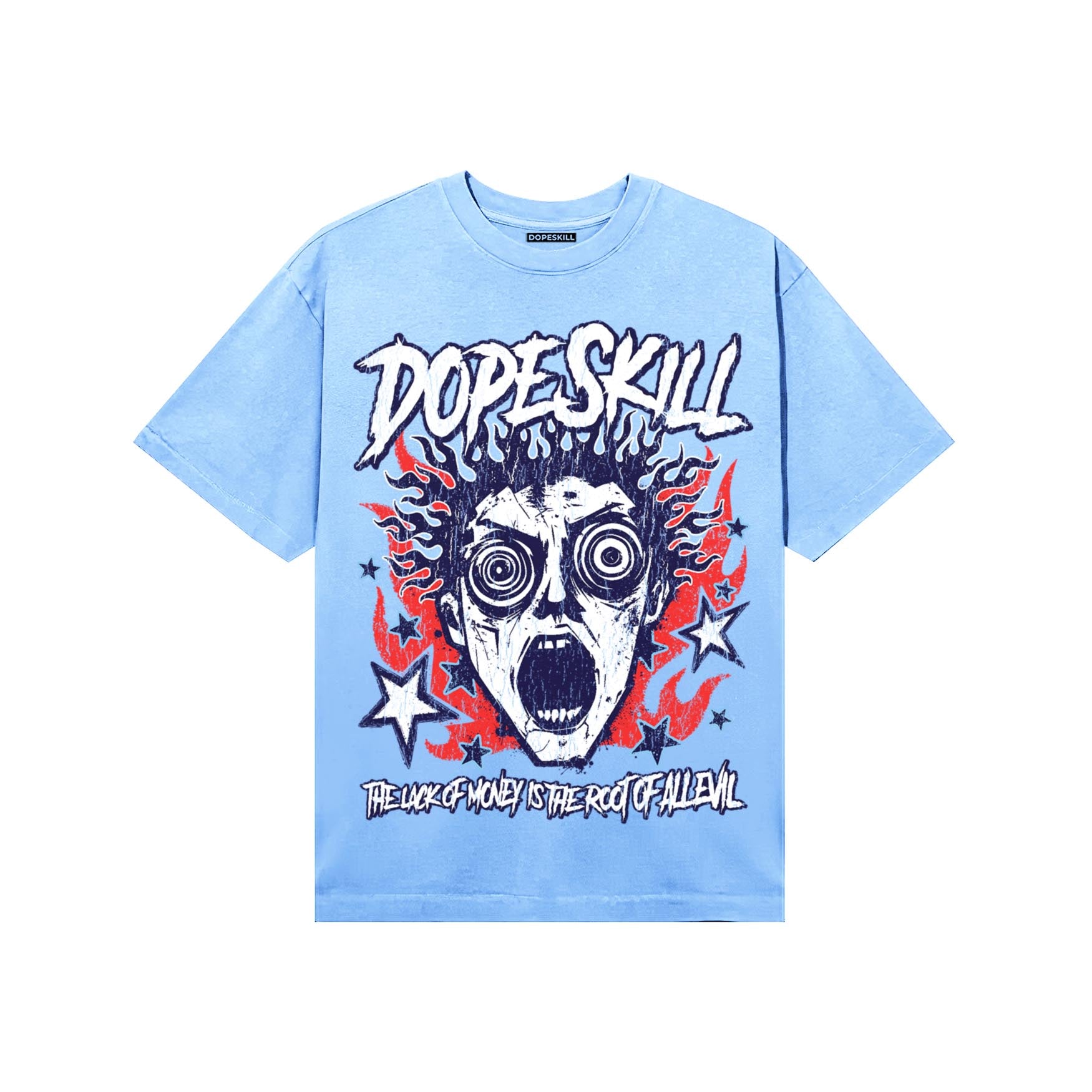 University Blue Sneakers DopeSkill T-Shirt Root of Evil Graphic Streetwear - carolina Blue