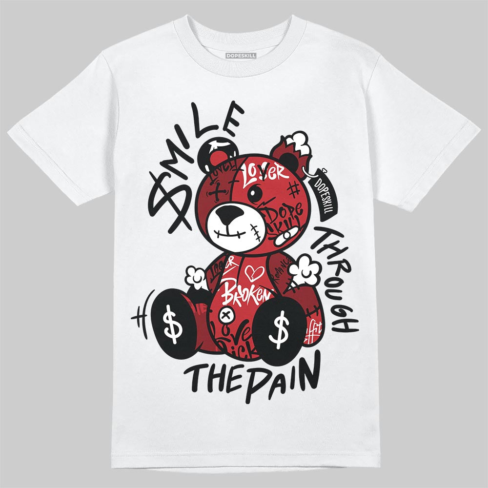 Air Foamposite One Cough Drop (2025) DopeSkill T-Shirt Smile Through The Pain Graphic Streetwear - White