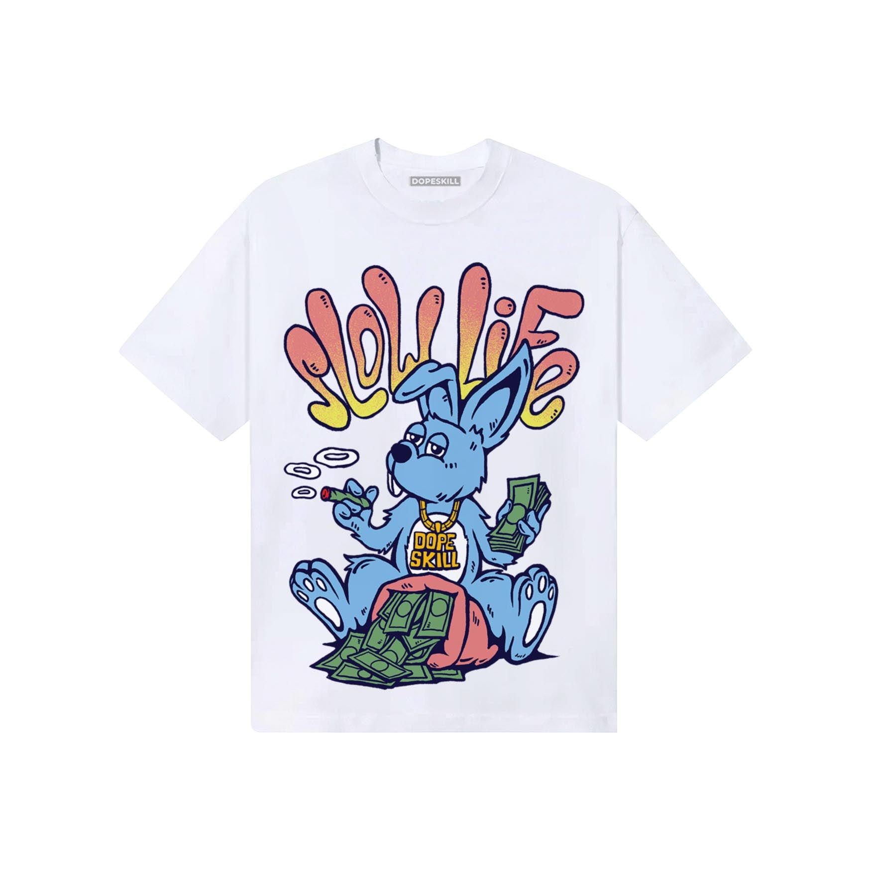 University Blue Sneakers DopeSkill T-Shirt Slow Life Graphic Streetwear - White