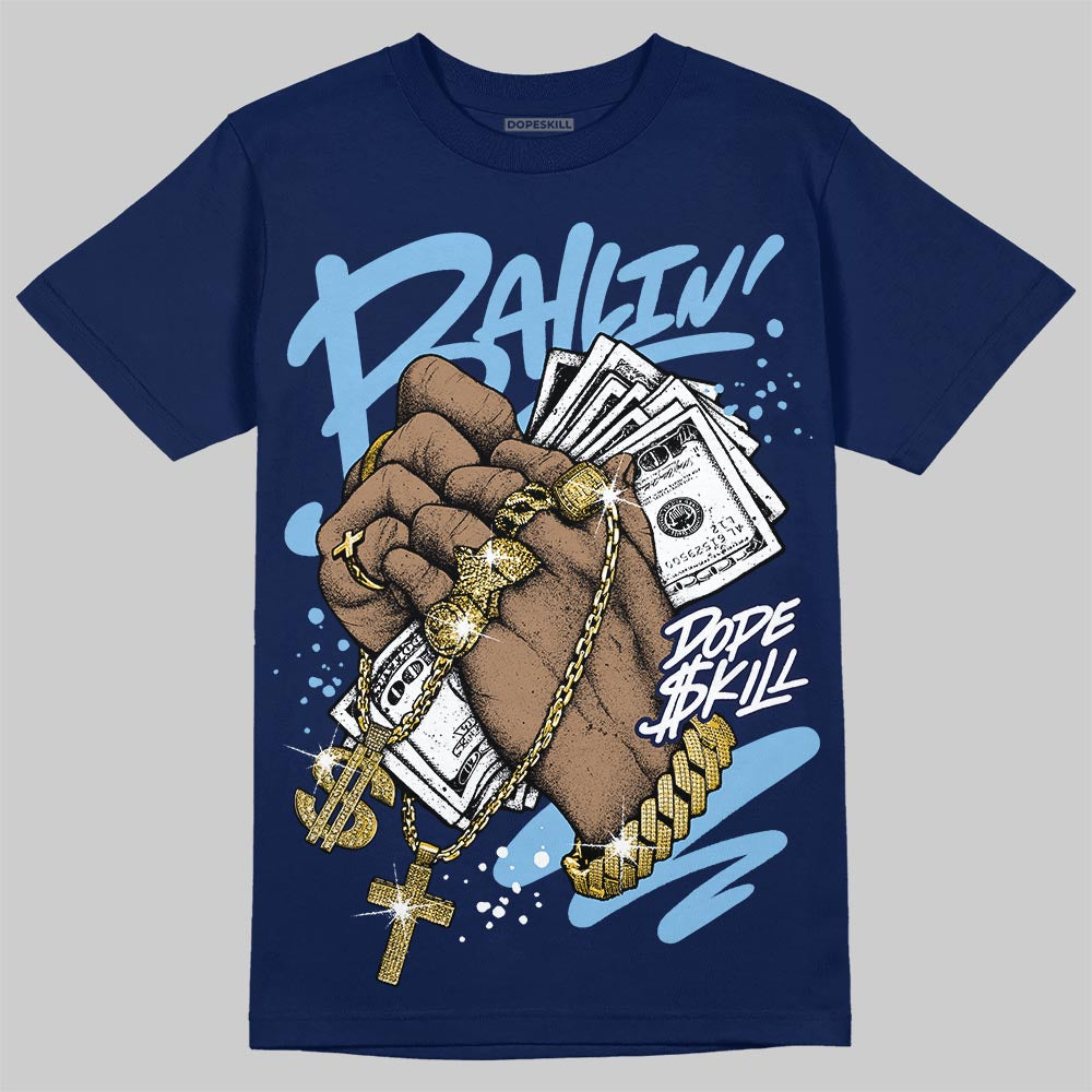 University Blue Sneakers DopeSkill T-Shirt Always Ballin' Graphic Streetwear - Navy