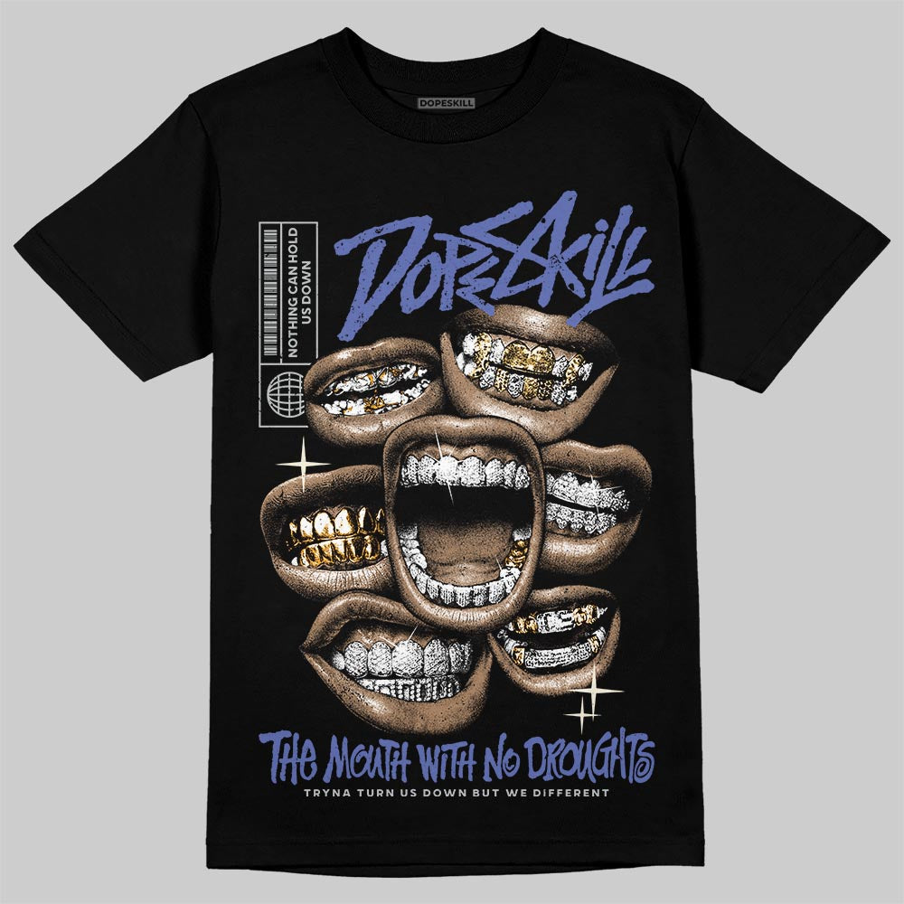 Air Max 90 x Patta Sapphire and Particle Grey DopeSkill T-Shirt The Mouth With No Droughts Graphic Streetwear - Black
