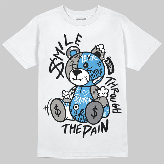 Air Max 95 OG Blue Spark DopeSkill T-Shirt Smile Through The Pain Graphic Streetwear - White