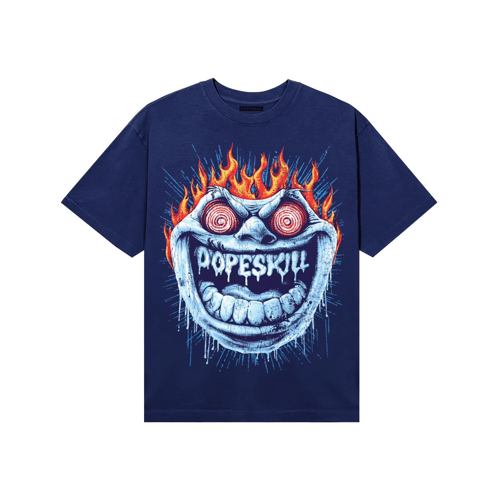 University Blue Sneakers DopeSkill T-Shirt Hellfire Graphic Streetwear - navy