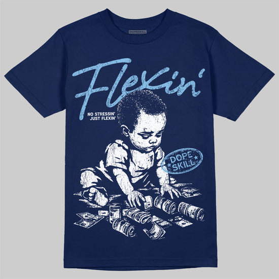 University Blue Sneakers DopeSkill T-Shirt Flexin' Graphic Streetwear - navy