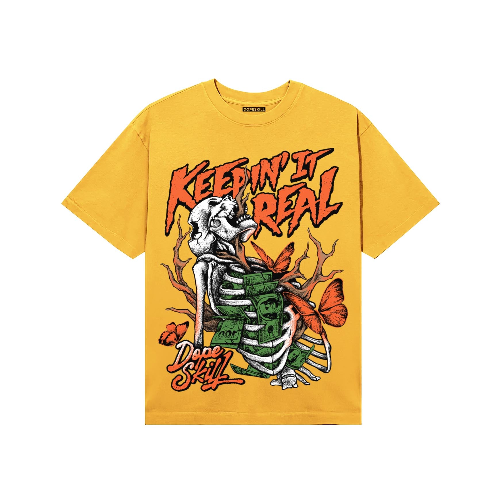 Yellow Sneakers DopeSkill T-Shirt Keepin' It Real Graphic Streetwear - Gold