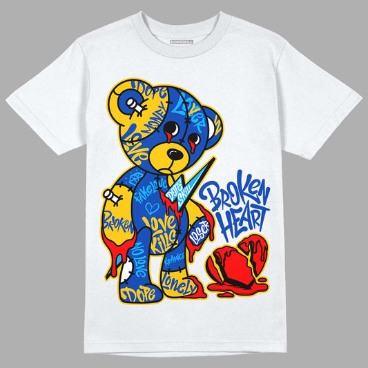 Jordan 14 “Laney” DopeSkill T-Shirt Broken Heart Graphic Streetwear - White