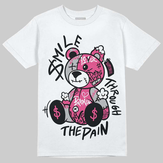 Asics Gel-1130 Pink Glo/ Black DopeSkill T-Shirt Smile Through The Pain Graphic Streetwear - White