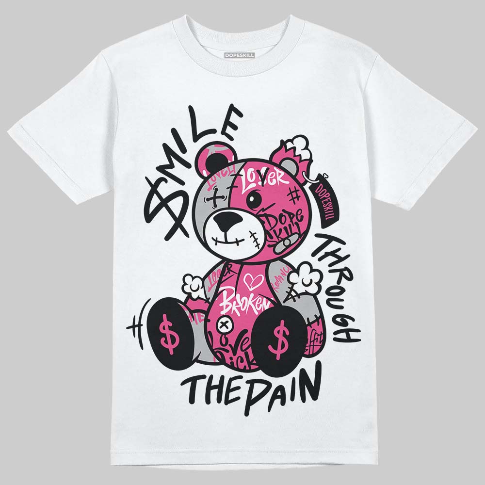 Asics Gel-1130 Pink Glo/ Black DopeSkill T-Shirt Smile Through The Pain Graphic Streetwear - White