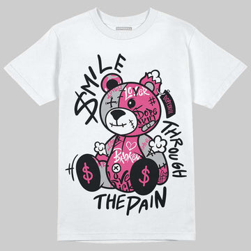 Asics Gel-1130 Pink Glo/ Black DopeSkill T-Shirt Smile Through The Pain Graphic Streetwear - White