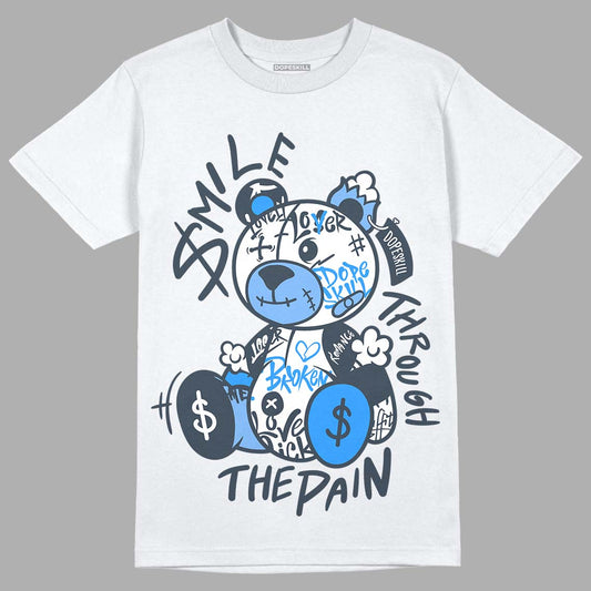 Jordan 6 Midnight Navy DopeSkill White T-shirt Smile Through The Pain Graphic Streetwear